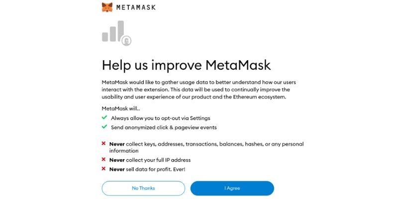 metamask deljenje podataka